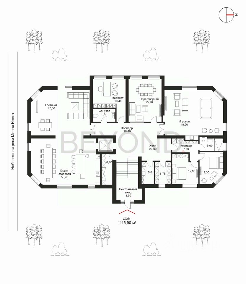 Продается 4-этажный дом, 1 116,9 м²